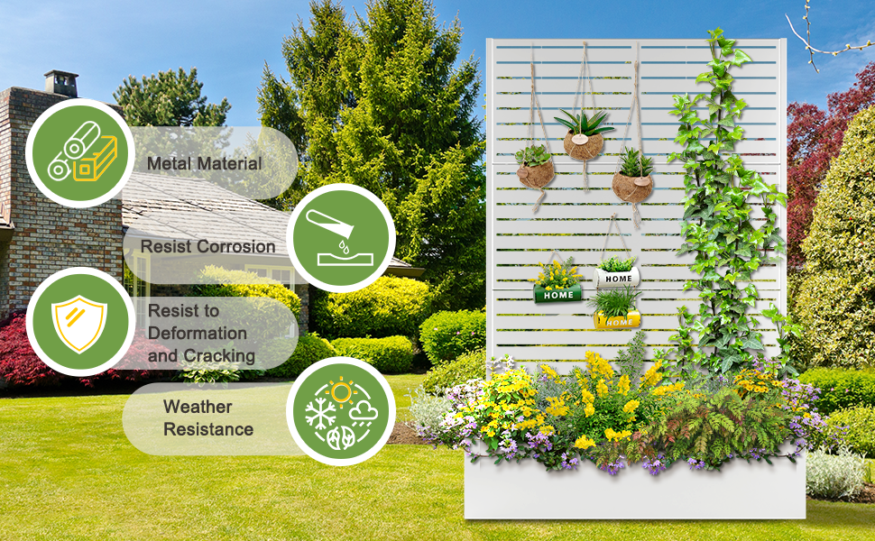 Metal Raised Garden Bed with Trellis