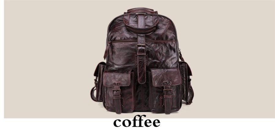 Color&nbsp;Coffee Display of Woosir Backpack Vintage Genuine Leather