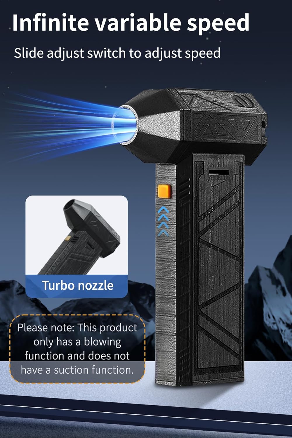 130000RPM Cordless Electric Air Duster & Handheld Snow Blower, Pure Copper Motor Turbo Jet Fan, Type-C Rechargeable Adjustable Gears Portable Blower, for Snow, Dust, Debris, Pet Hair, Leaf Removal & Car Drying, PC Car Home Garden Cleaning, Gifts for Men