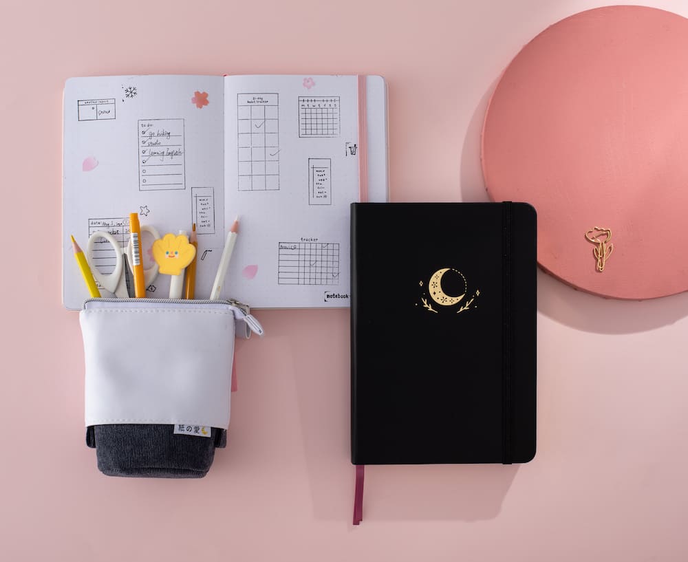 notebook with other stationery