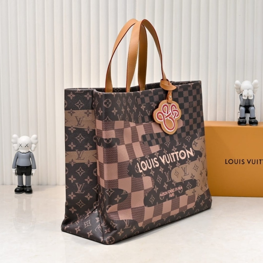 路易威登 Shopper Tote MM Monogram 帆布棕色 40cm M15274 - 图片 3