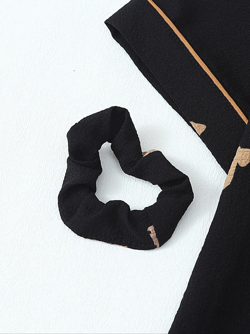 Women's All Over Print Top & Shorts & Pants & Accessories Pyjama Set, Casual Comfy Pj Set, Ladies Sleepwear for All Seasons