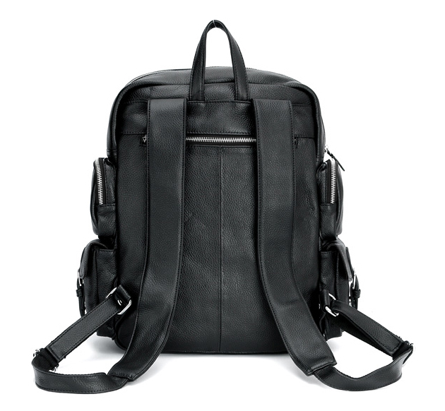 Back&nbsp;Display of Woosir Mens Multi Pocket Backpack Genuine Leather