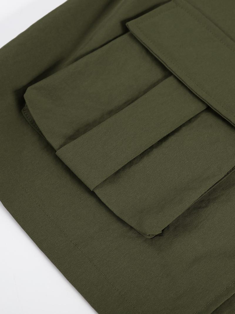 Men's Solid Color Pocket Button Front Shirt & Pants Two-Piece Set, Casual Long Sleeve Collar Top & Trousers Set, Men's Spring & Fall Clothes