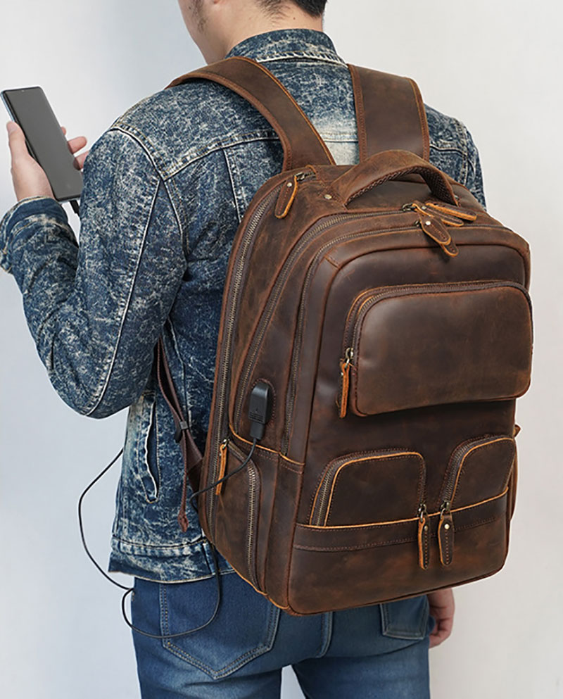Outdoor Model&nbsp;Show of Leather Backpack