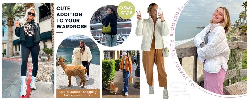 Tanming Women's Lightweight Quilted Puffer Jacket Long Sleeve Full Zip Casual Padded Coat with Side Pockets TikTokShopBlackFriday