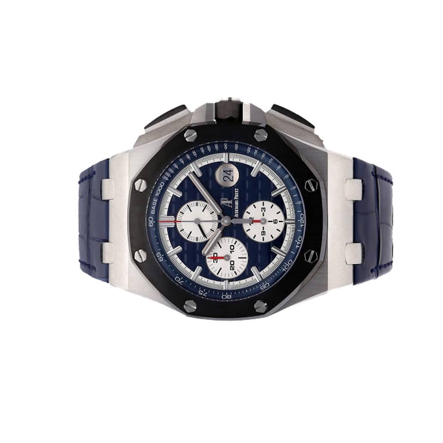 audemars piguet royal oak offshore novelty chronograph platinum blue black 26401po oo a018cr 01 01 replica