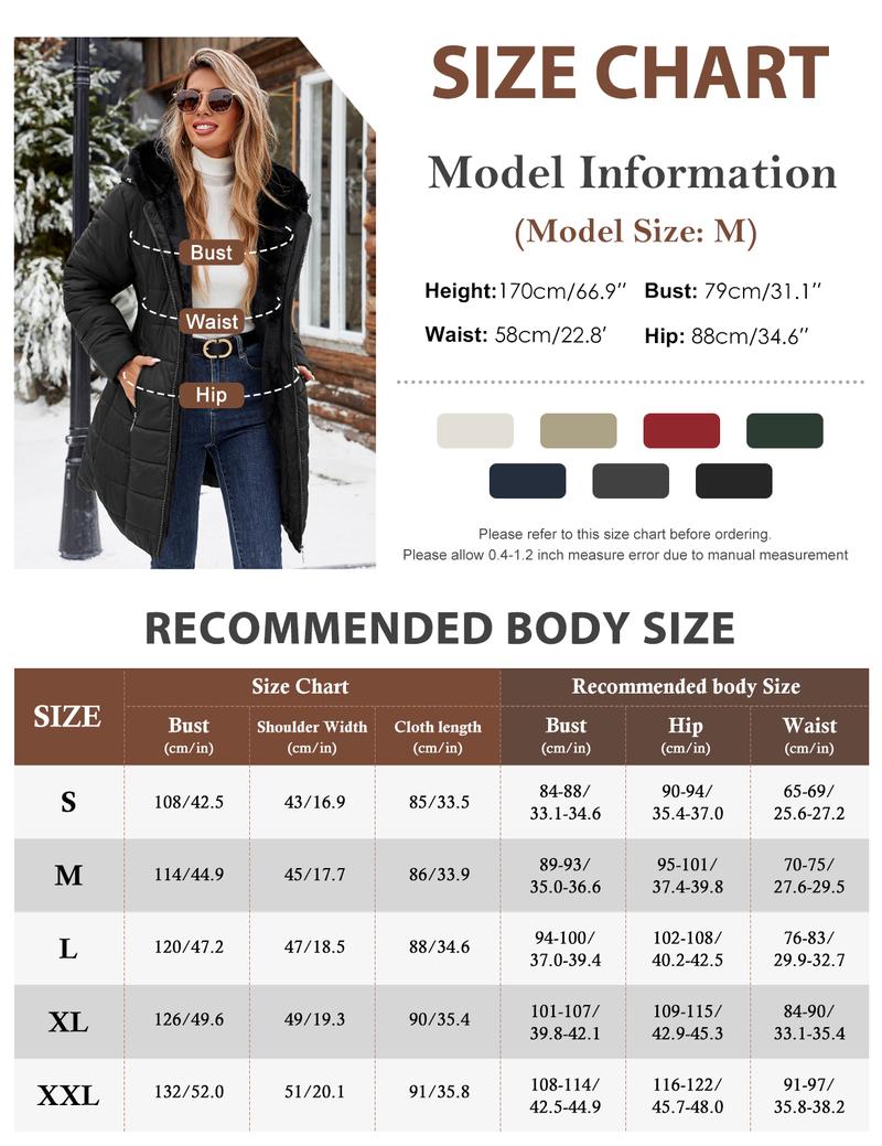 Women's Winter Windproof Warm Slim Fit Down Jacket - Waterproof Long Ski Coat for Commuting