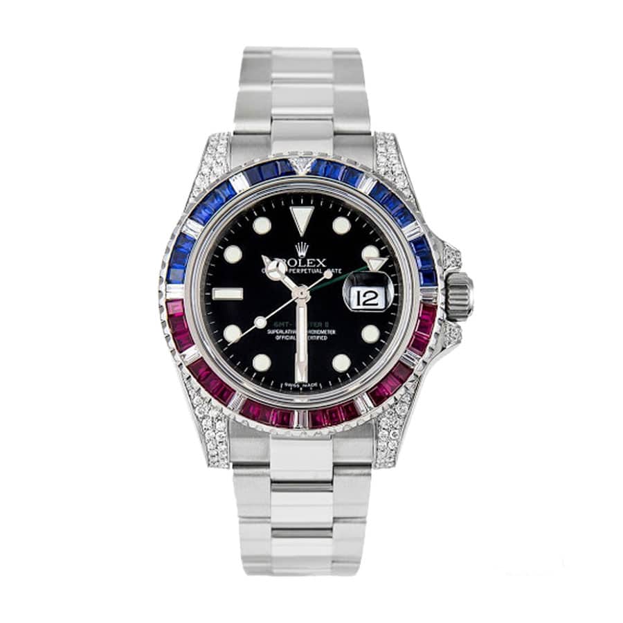 rolex gmt master ii 116710 diamond black dial replica 1