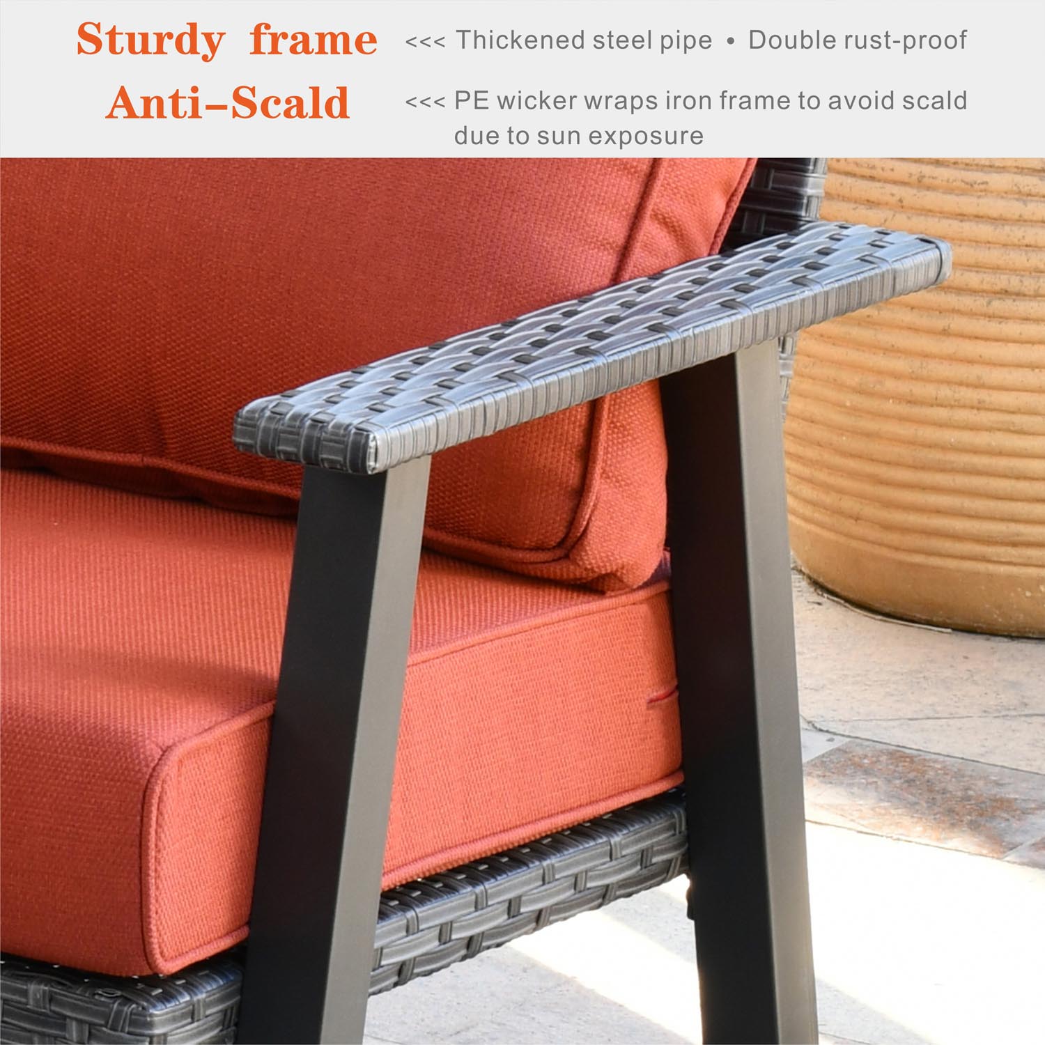 Ovios Patio Conversation Set 5 Piece