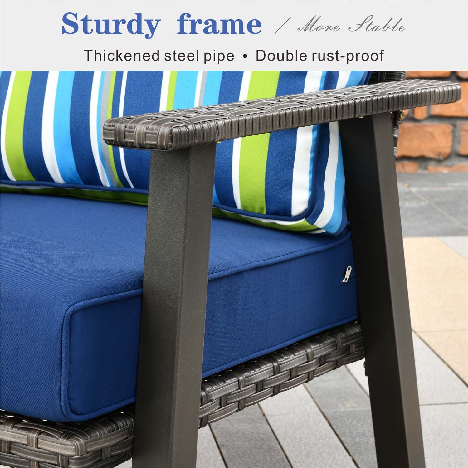 Ovios Patio Backyard outdoor PE rattan wicker sofa couch