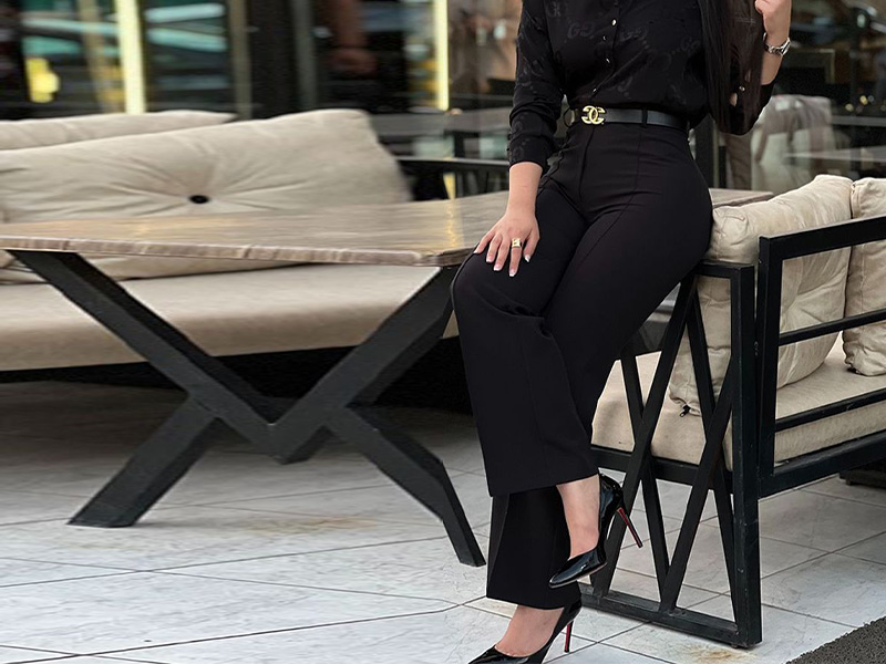 High Waist Straight Leg Work Pants Business Casual Trousers with Pockets