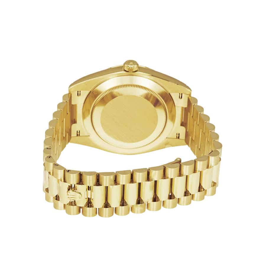 rolex day date 40 yellow gold champagne dial oyster replica back