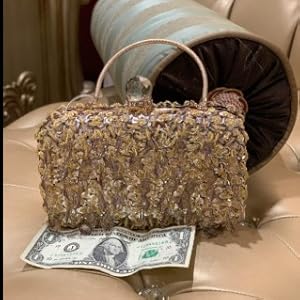 UBORSE Women Wedding Clutch Rhinestone Bling Sequin Evening Bags Vintage Crystal Beaded Cocktail 