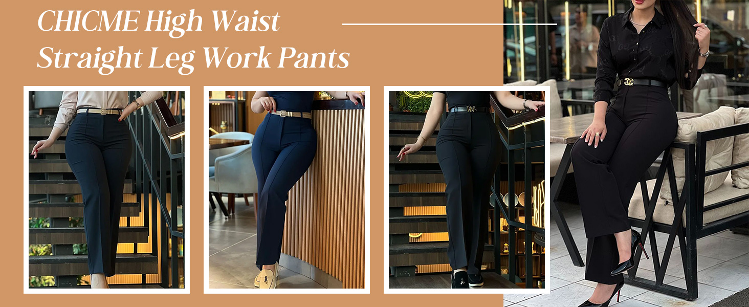 Work Pants Black Pants Trousers for Women Plus Size Slim fit