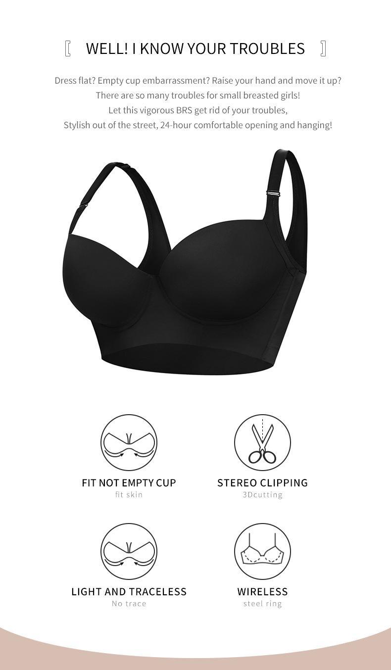 New-Plus size girls' bra, comfortable, slimming and anti-sagging