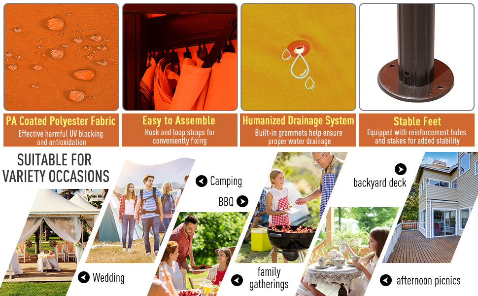 Aluminum Frame Gazebo Canopy Double Tier Garden Shelter