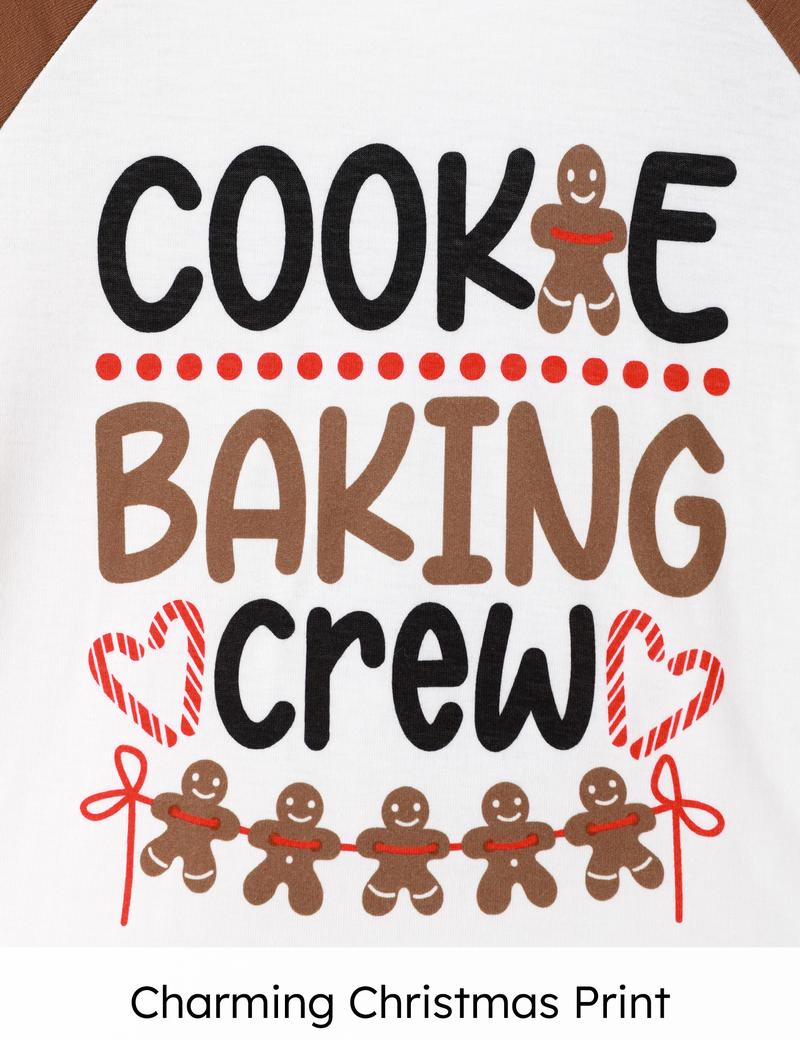 PatPat Christmas Pajamas Soft & Stretchy Family Matching  Long Sleeve Sets Cookie Baking Crew Patterned Sleepwear for Women Men Couples Adult Kids,Cute Pajama,Cozy Pajamas ,Flame Resistant,autumntok,wintertok,BFCM Early Bird