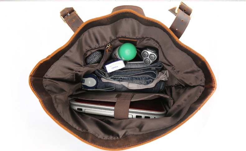 Pockets Show and Large Capacity of Leather Backpack