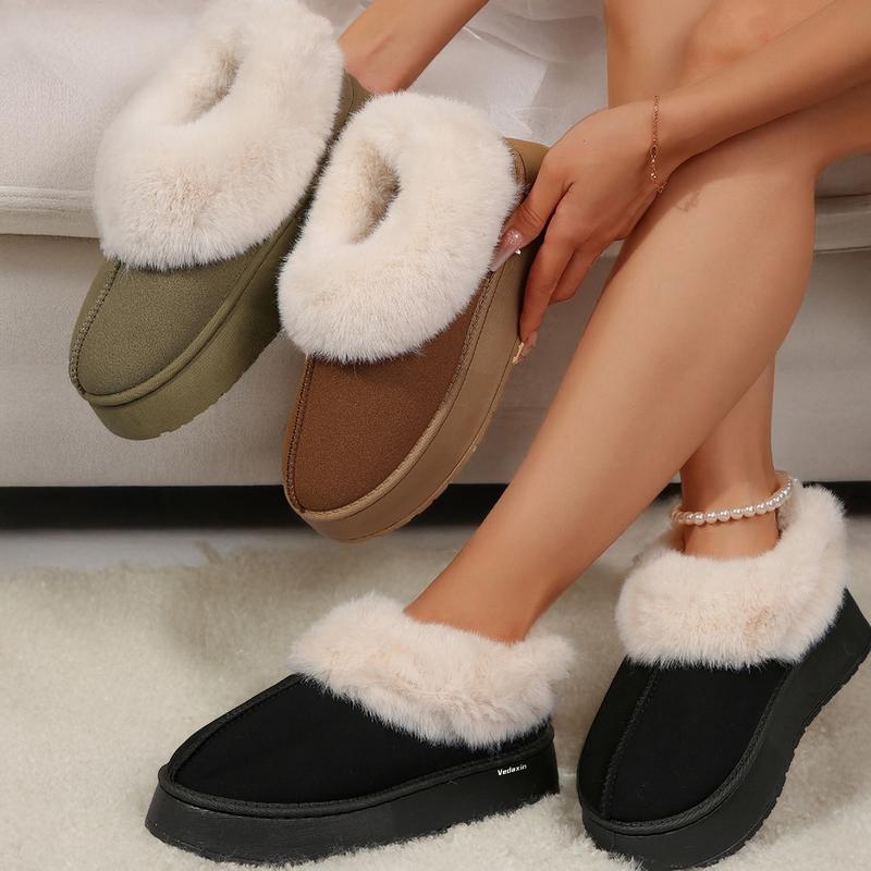 Women's Cozy Plush Snow Boots Comfortable Plush Lining Anti-Skid Thick Bottom For Both Outdoor Indoor