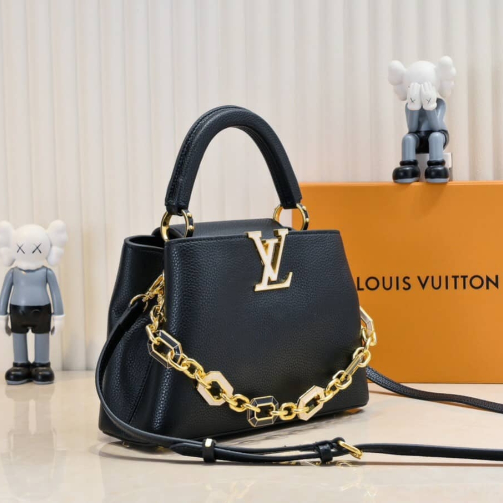 Louis Vuitton Capucines Bb Bag Black 27cm - Image 3