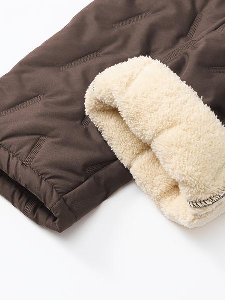 Men's Fleece Lined Casual Pants, Drawstring Waist, Zipper Pockets, Windproof Thick Fabric, Fall & Winter Outdoor Wear Men's Fleece Lined Casual Pants, Drawstring Waist, Zipper Pockets, Windproof Thick Fabric, Fall & Winter Outdoor Wear