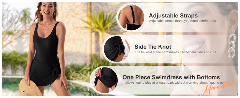 Product Introduction of Eomenie One Piece Swimdress Swimsuits for Women Tummy Control Swim Dresses Skirt Bathing Suit Swimwear Swimsuit Outdoorfun 13