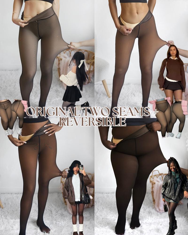 NEW COMPRESSION BAND & ONE SEAM OPTION! THE ORIGINAL MAGIC FLEECE LINED LEGGINGS - XXS TO 3XL - 4 SHADES - CLOSED FOOT - Fleece Tights Available in Plus Size and Light to Brown Fur