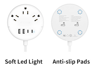 flat extension cord 15 ft multiple outlets usb ports extender power strip flat plug c under carpet