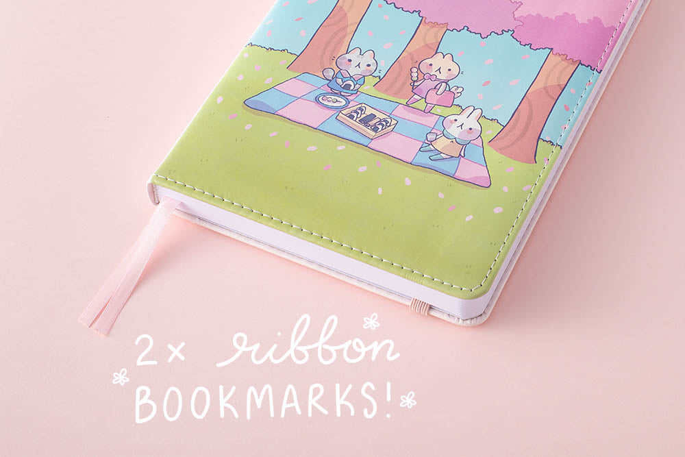 2x ribbon bookmark in spring edition notebook