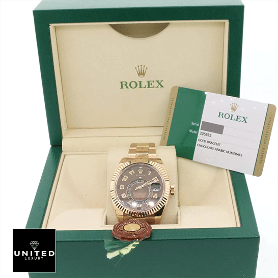 Rolex Sky-Dweller Chocolate Dial Rose Gold 326935-0003 Oyster Replica in the Rolex Box