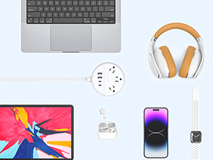 flat extension cord 15 ft multiple outlets usb ports extender power strip flat plug c under carpet