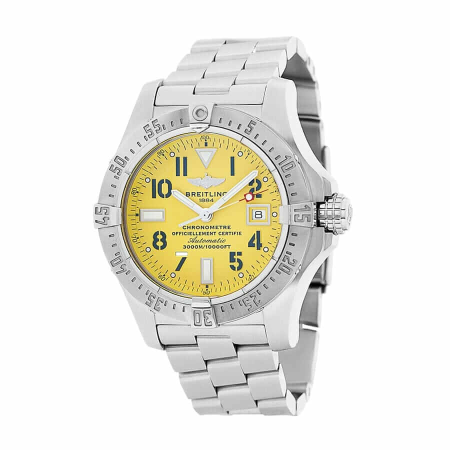 breitling-aeromarine-avenger-yellow-dial-steel-replica-watch