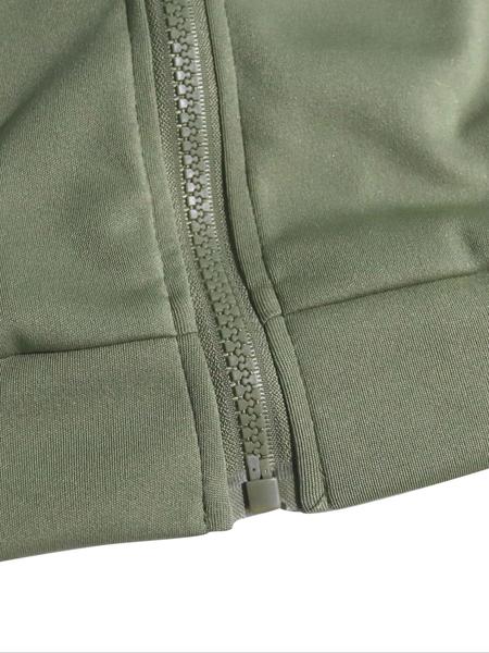 Women's Zipper Jacket & Striped Wide-Leg Pants Set, Streetwear & Casual, Two-Piece Suit for Daily Wear