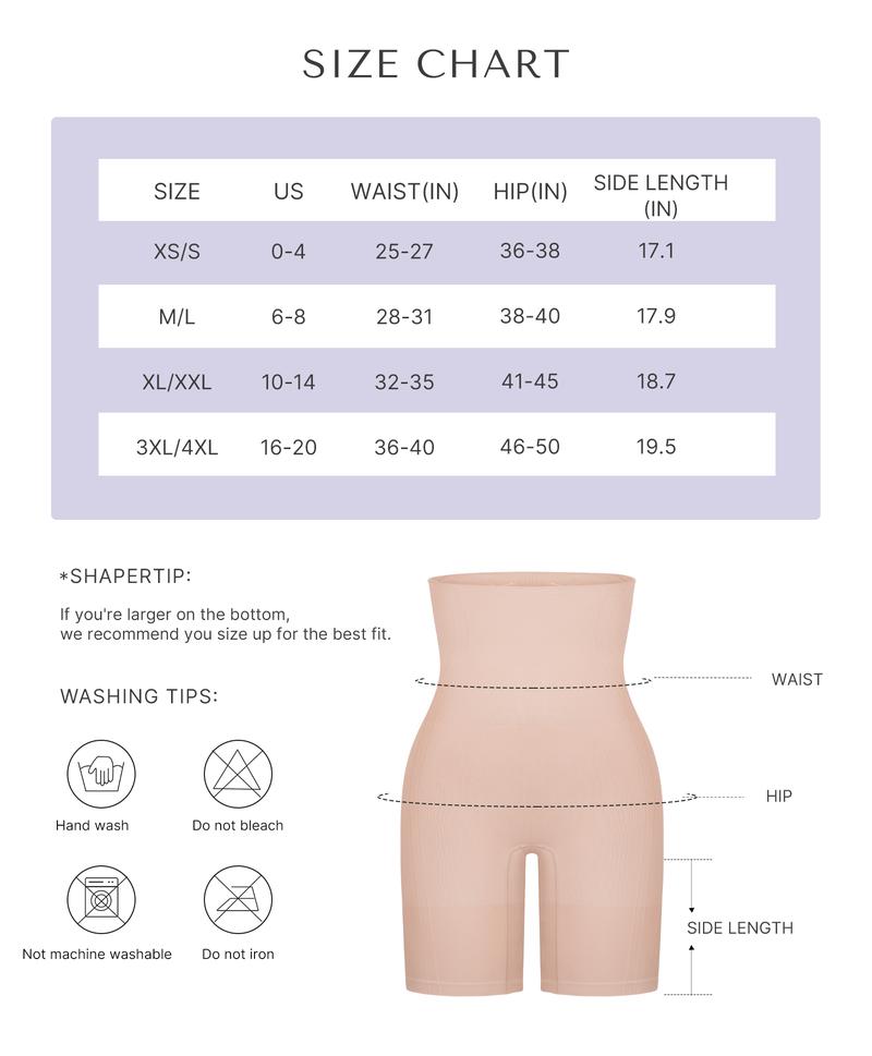 Shapellx Shapewear Sculpting Shorts for Women Seamless High Waisted Body Shaper Thigh Slimming Underwear