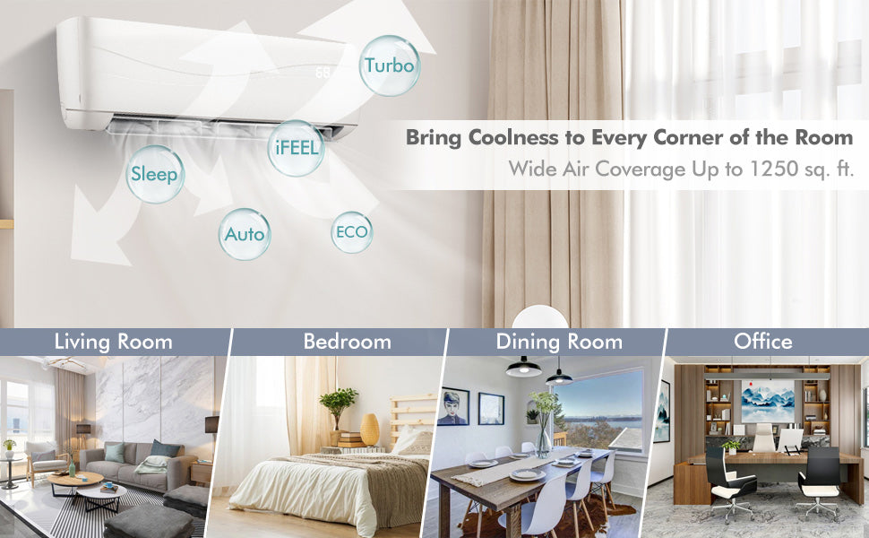 18000 BTU Mini Split Air Conditioner 17 SEER 208-230V Wall-Mounted Ductless AC Unit with Heat Pump