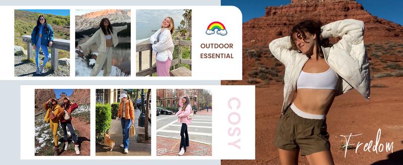 Tanming Women's Lightweight Quilted Puffer Jacket Long Sleeve Full Zip Casual Padded Coat with Side Pockets TikTokShopBlackFriday