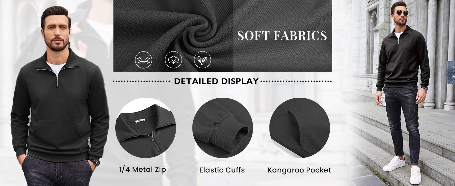 mens pullover quarter zip