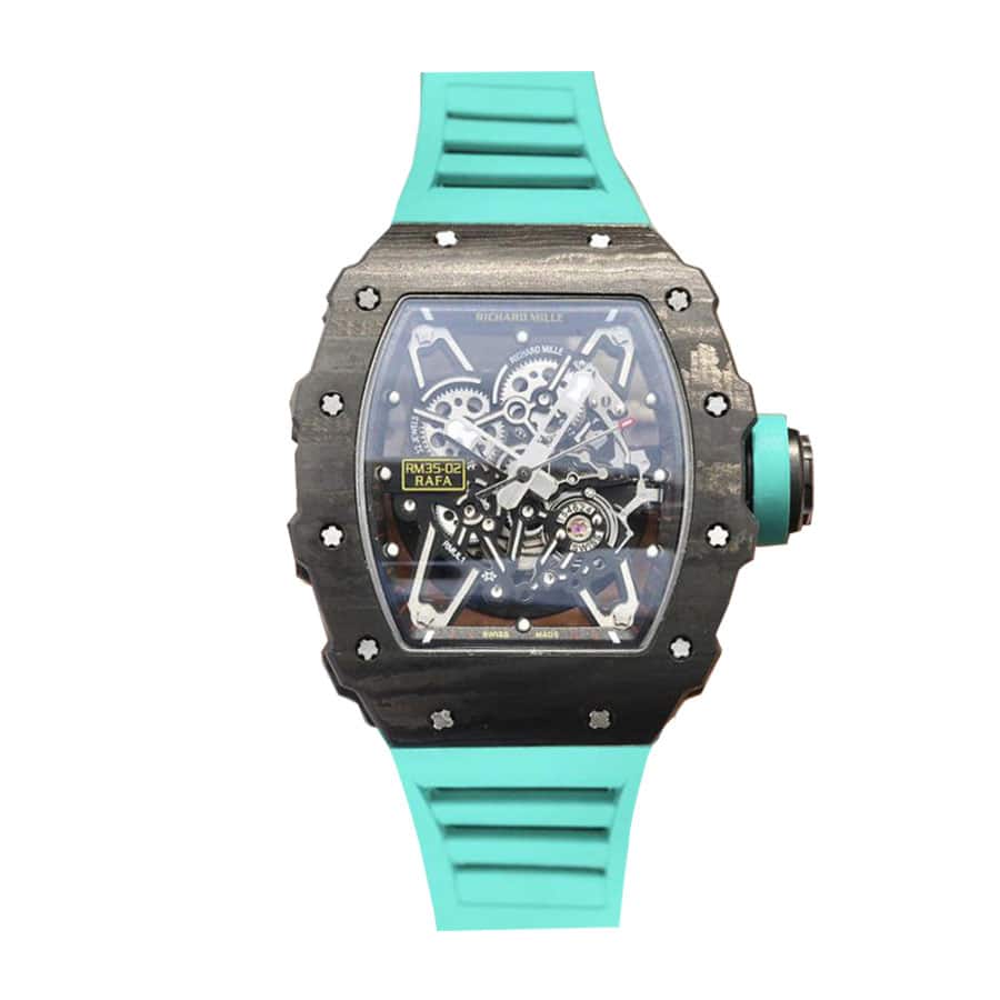 richard mille rm055 kv v2 white ceramic blue skeleton dial replica
