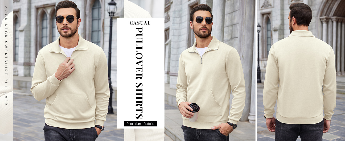 coofandy quarter zip pullover men
