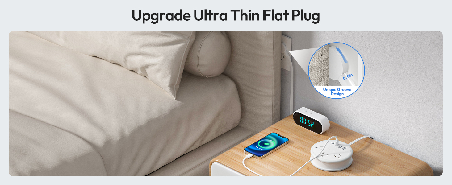Upgrade Ultra Thin Flat Plug