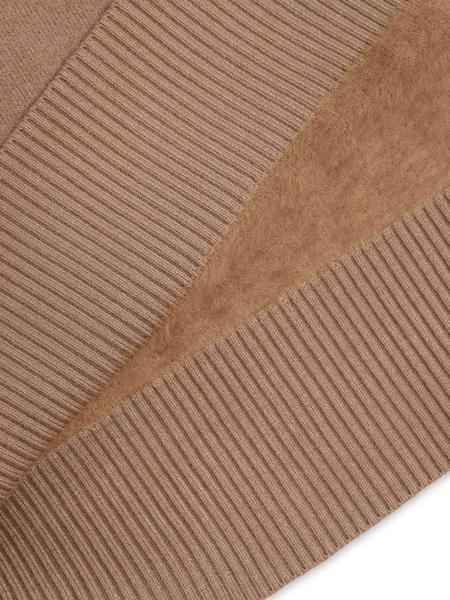 Women's Solid Thermal Lined Drop Shoulder High Neck Sweater, Casual Solid Long Sleeve Jumper For Daily Outdoor Wear, Women Knit Top for Fall & Winter