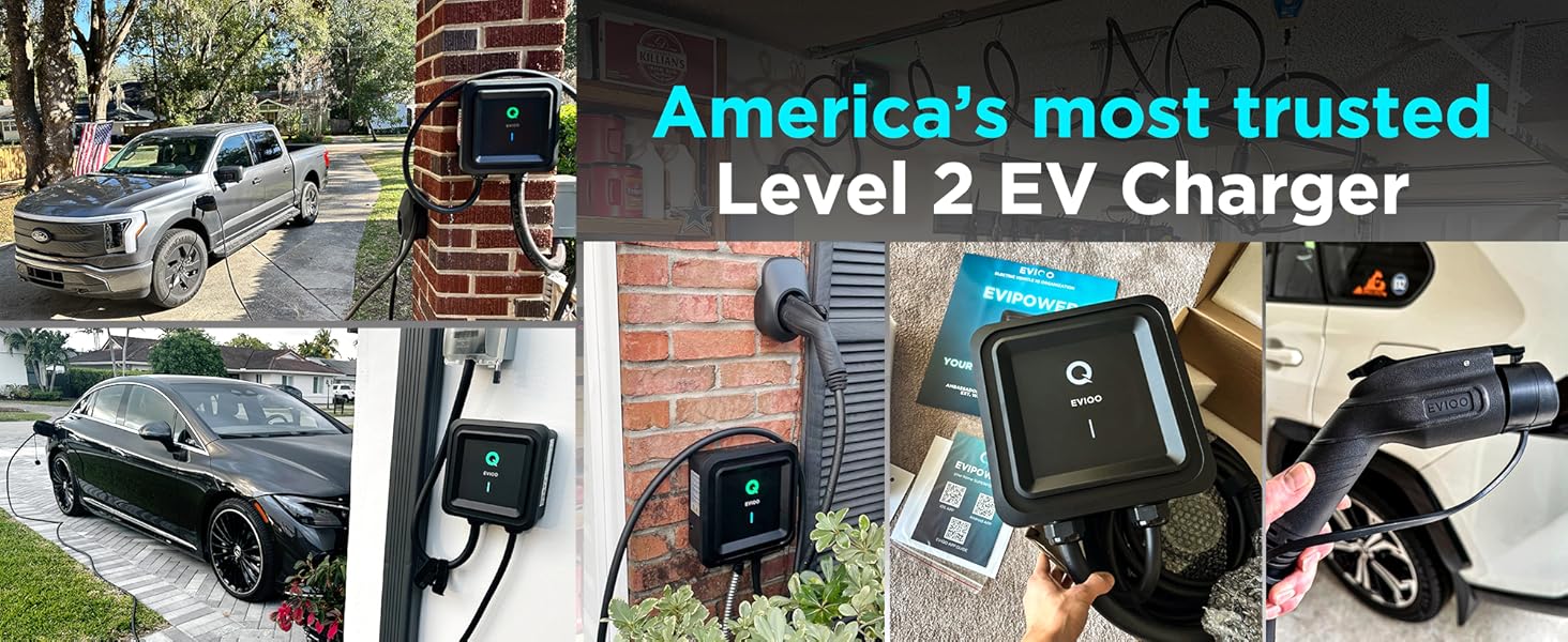 eviqo level 2 ev charger level 2 ev chargers for home level 2 electric car charger j1772 nacs