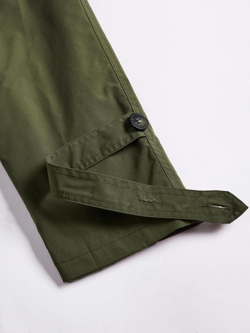 KatchMe Women's Commuter Notch Lapel Double Breasted Detachable Belt Trench Coat, Fall & Winter Plain Wrap Tie Waist Outerwear Jacket, Elegant Trench Coat