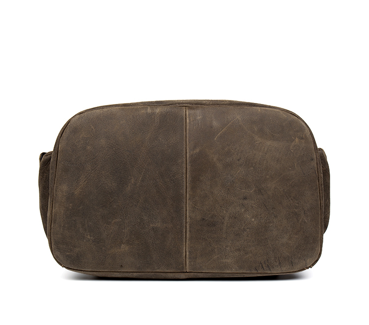 Color Brown Front View of Woosir Large Vintage Leather Backpack