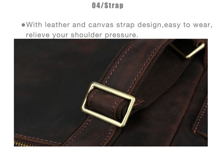 Strap&nbsp;Display of Woosir Genuine Leather 15.6" Laptop Backpack