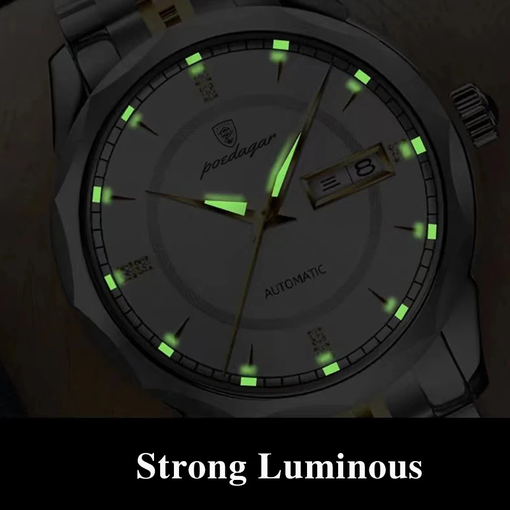 POEDAGAR 2021 New Fashion Men's Watches Stainless Steel Top Brand Luxury Waterproof Men Quartz Wristwatches Relogio Masculino