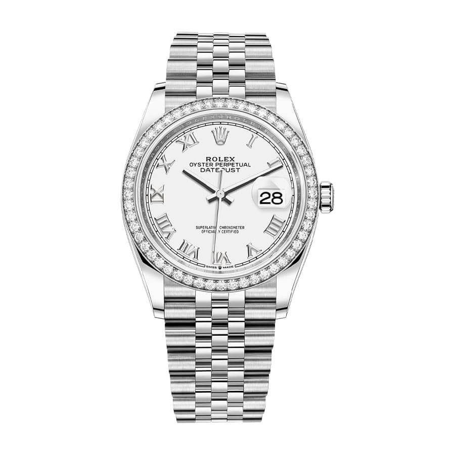 rolex datejust 36 126284rbr white roman dial jubilee replica