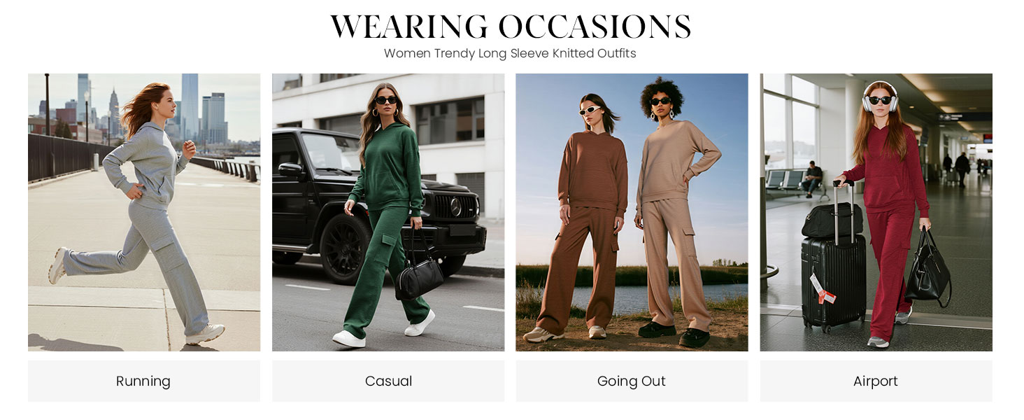 Casual Hoodie Pullover Cargo Pants Tracksuit