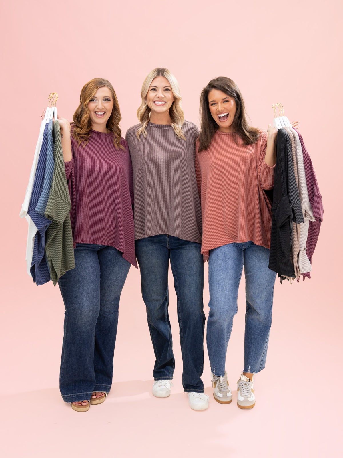 Raised Rib Easy-Fit Dolman 3/4 Sleeve Top by DD Design | Reg - Plus